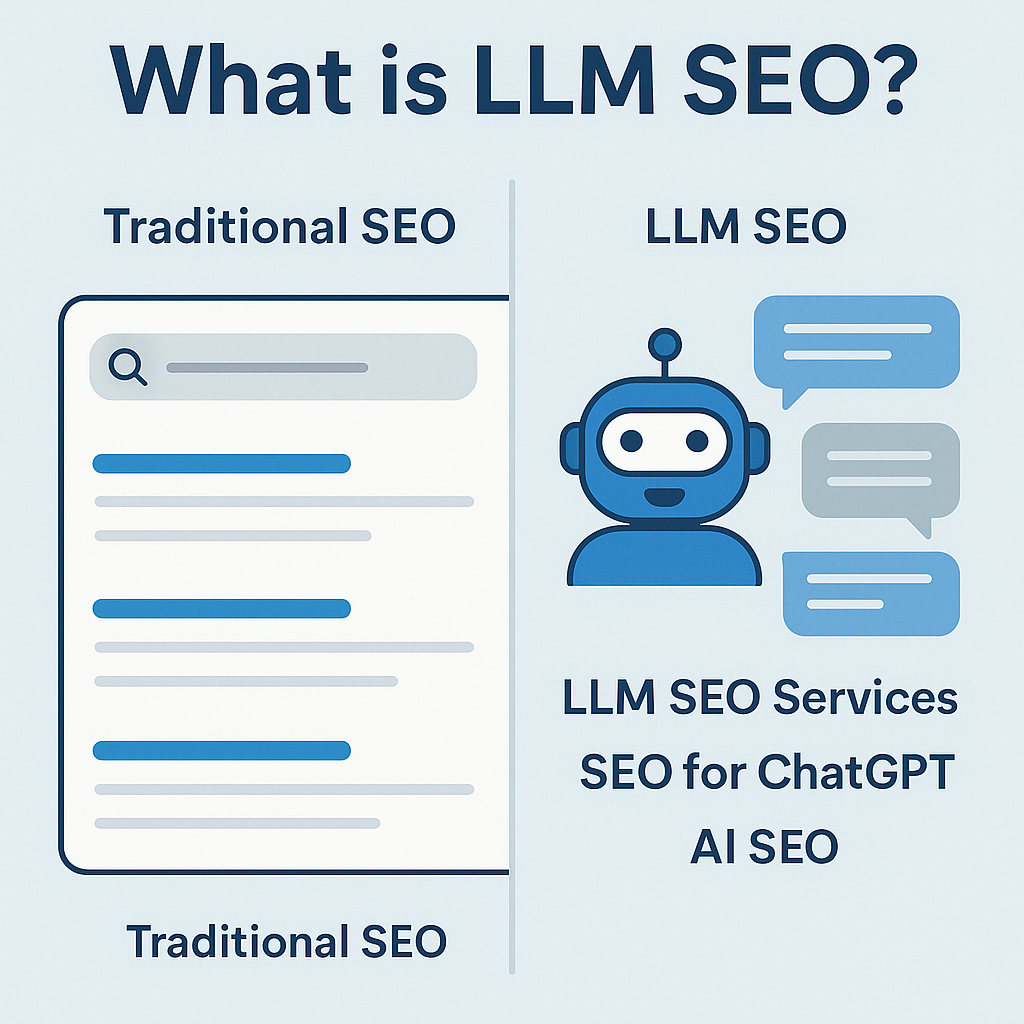 What is LLM SEO? Traditional SEO, LLM SEO services SEO for ChatGpt AI SEO